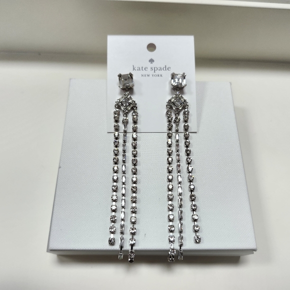 NWT Kate Spade Silver-Tone Shimmy Fringe Earrings - Picture 8 of 8